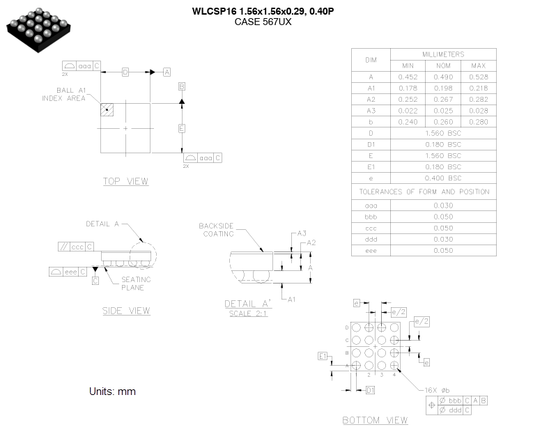 Plan mécanique - onsemi FPF2266 Commutateur de puissance